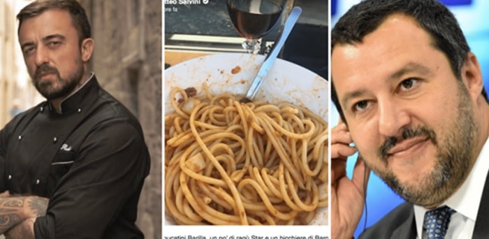 “Ti hanno cagato nel piatto?”, Chef Rubio ironizza sulla pasta di Salvini
