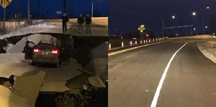 Alaska, strada ricostruita in 4 giorni dopo il terremoto di magnitudo 7.0