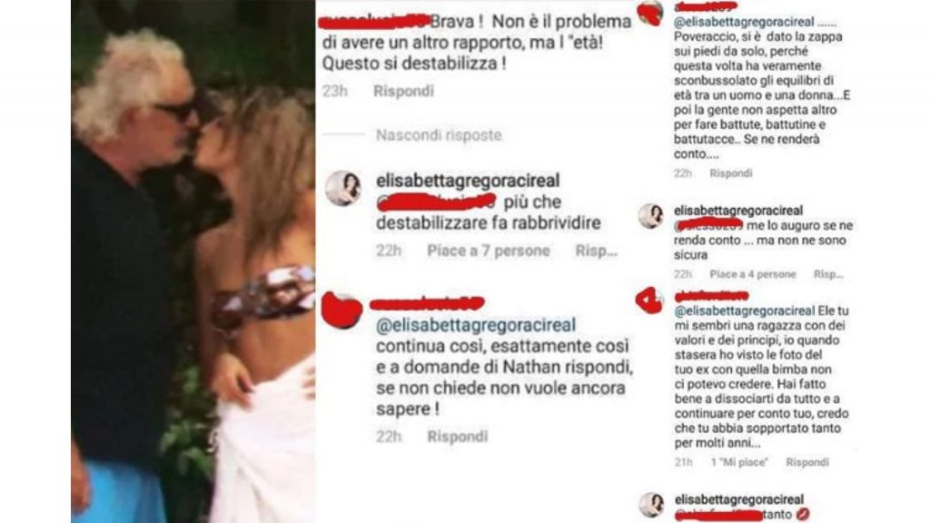 Flavio Briatore bacia Benedetta Bosi di 20 anni, parla Elisabetta Gregoraci: “Fa rabbrividire”