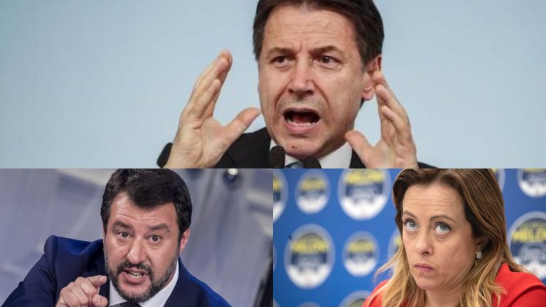 Il duro attacco in diretta di Conte a Salvini e Meloni: volano paroloni