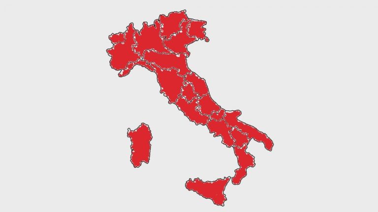 Nuovi dati aggiornati, 4 regioni in zona rossa: peggiora la situazione epidemiologica in Italia